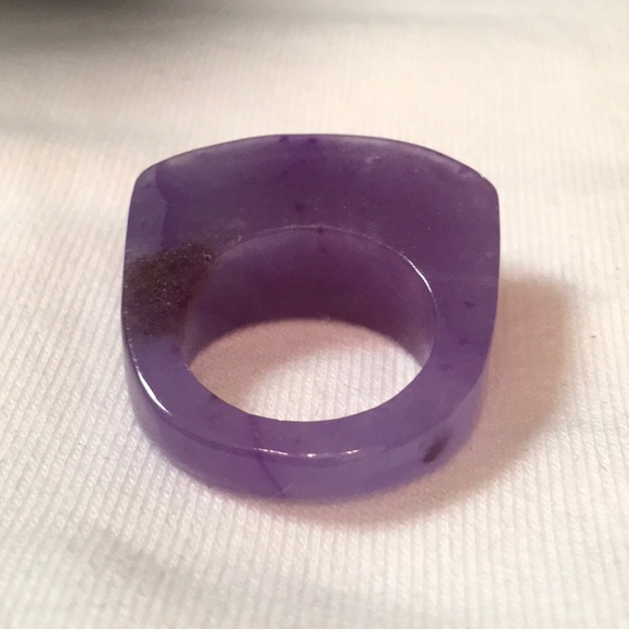 Solid Purple Jade Ring - Picture 6 of 7